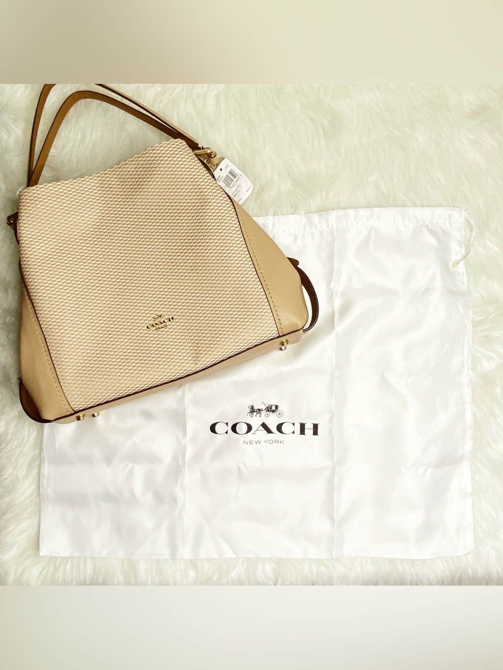 Coach NWT Legacy Jacquard Edie Tan/Beechwood Shoulder Bag w/ Dustbag - Picture 4 of 9